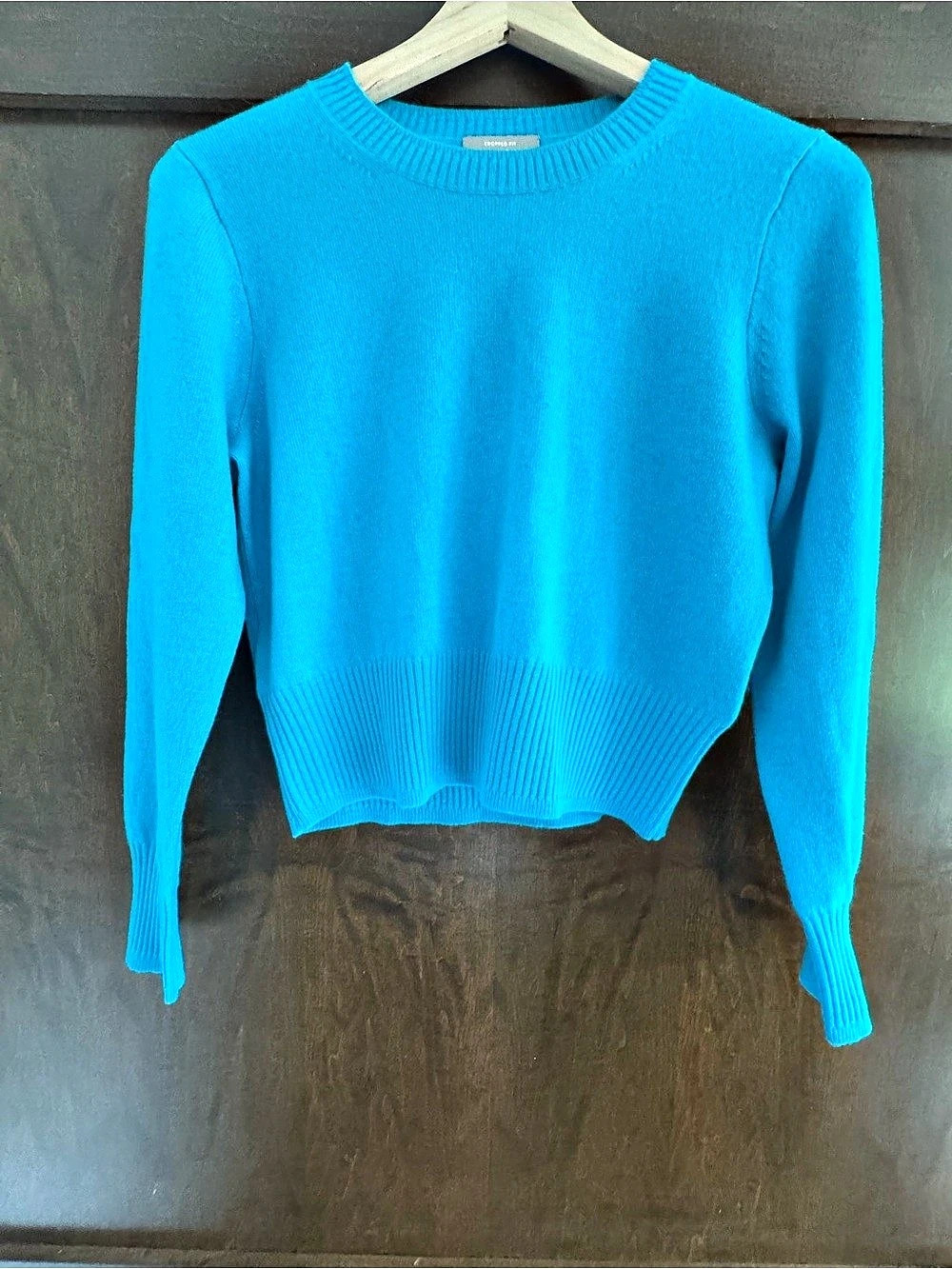 J.Crew Cashmere Cropped Crewneck Sweater Crewneck Sweater in Blue NWT